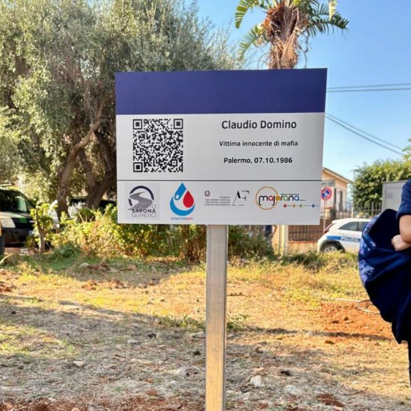 Un ulivo di memoria e speranza al Parco della Memoria di Capaci per il piccolo Claudio Domino, Un ulivo di memoria e speranza al Parco della Memoria di Capaci per il piccolo Claudio Domino